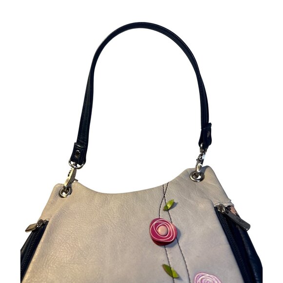 Espe Convertible Crossbody Backpack Purse Vegan Leather Floral Embroidered Zip - Picture 6 of 16